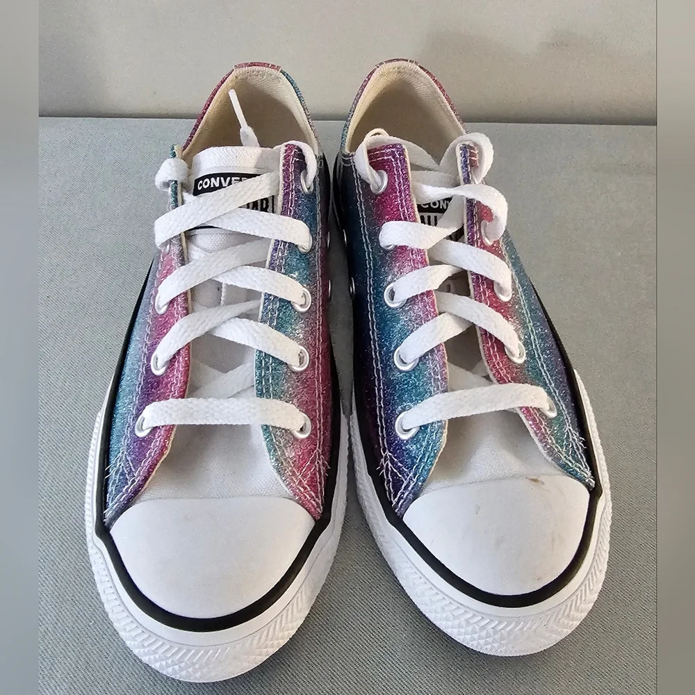 NWOB CONVERSE All Star Lo Glitter Drip Girls Sneakers, Shoes